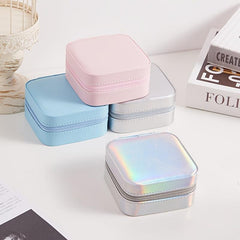 Portable Lightweight Jewelry Organizer Storage Box with Mirror