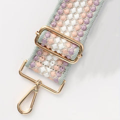Colorful Embroidered Pattern Bag Strap Wide Adjustable Polka Dot