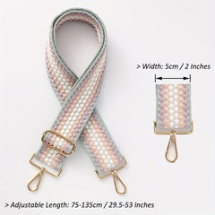 Colorful Embroidered Pattern Bag Strap Wide Adjustable Polka Dot