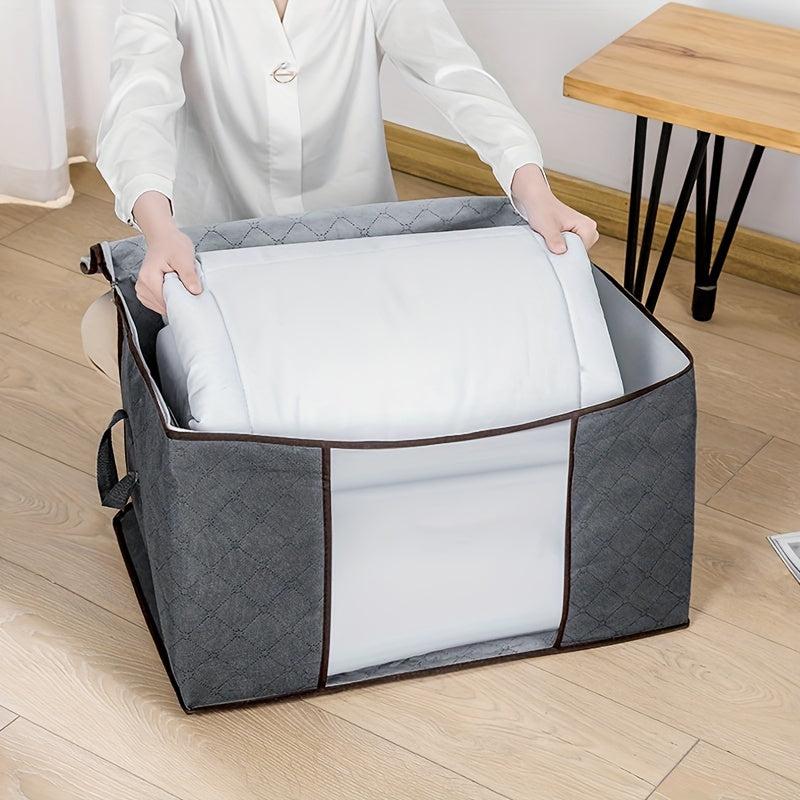 Large Capacity Clothes Storage Organizer with Zipper, Dustproof Container