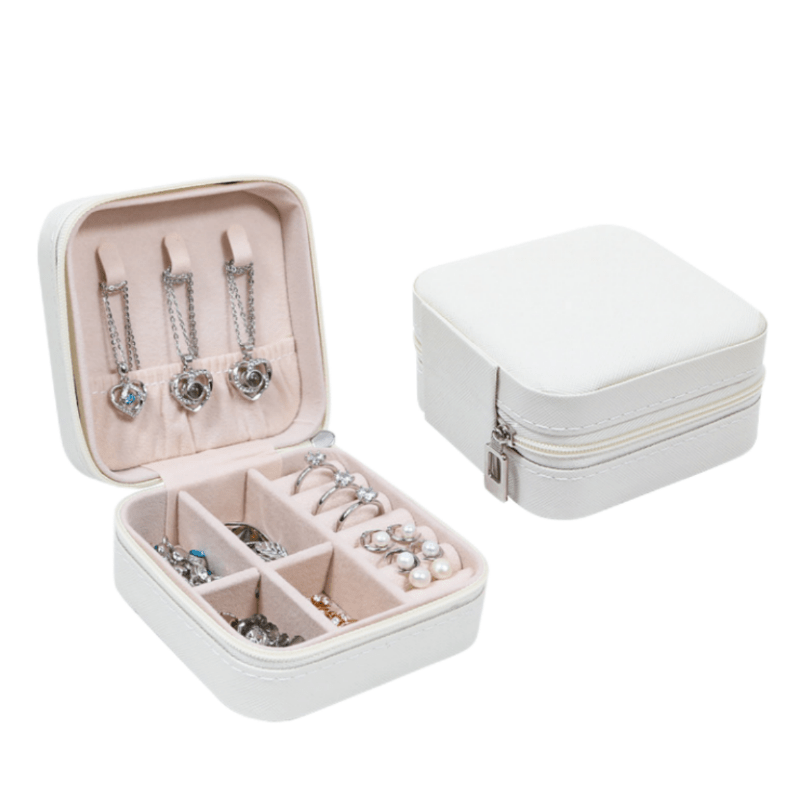 Mini Jewelry Storage Box Zipper Portable Travel Container