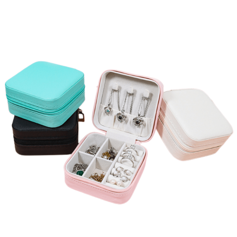 Mini Jewelry Storage Box Zipper Portable Travel Container