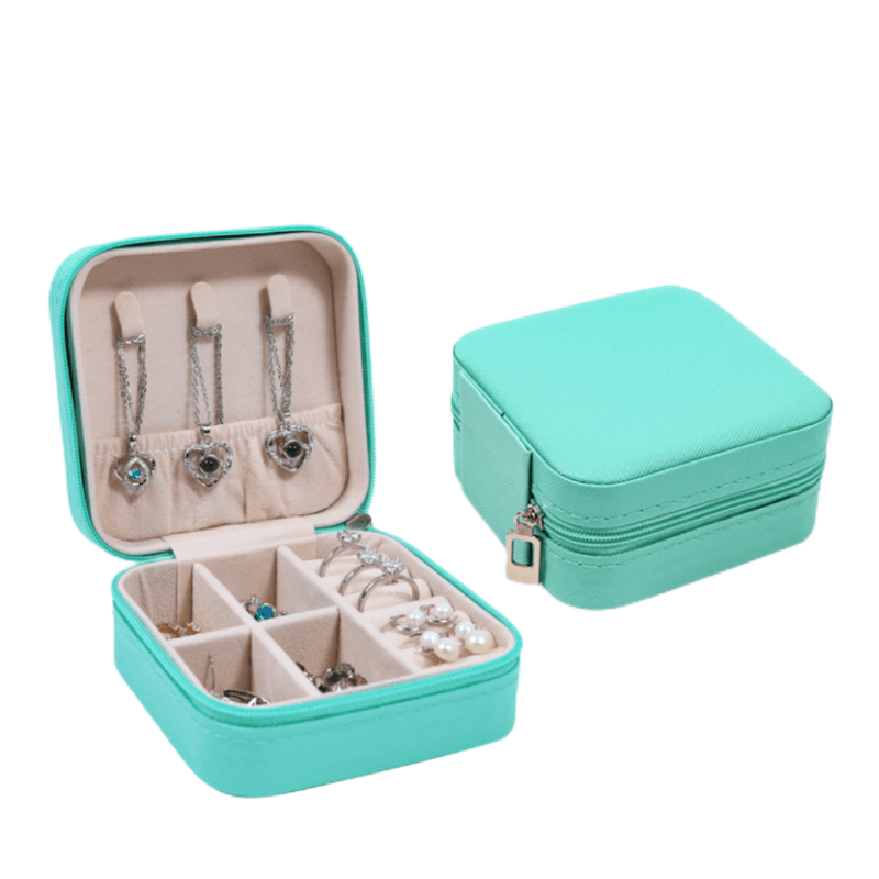 Mini Jewelry Storage Box Zipper Portable Travel Container