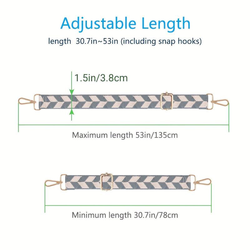 Geometric Pattern Bag Strap Vintage Adjustable Strap