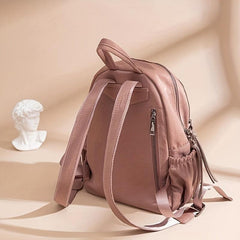Solid Canvas Backpack Large Capacity Travel Rucksack Schoolbag