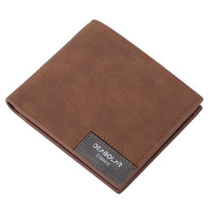 Men's Leather Wallet Short Vintage Wallet Money Clip Card Holder