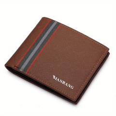 Men's Leather Money Clip Wallet Trifold Card Holder Horizontal Coin Purse