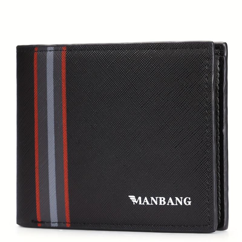 Men's Leather Money Clip Wallet Trifold Card Holder Horizontal Coin Purse
