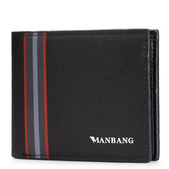 Men's Leather Money Clip Wallet Trifold Card Holder Horizontal Coin Purse