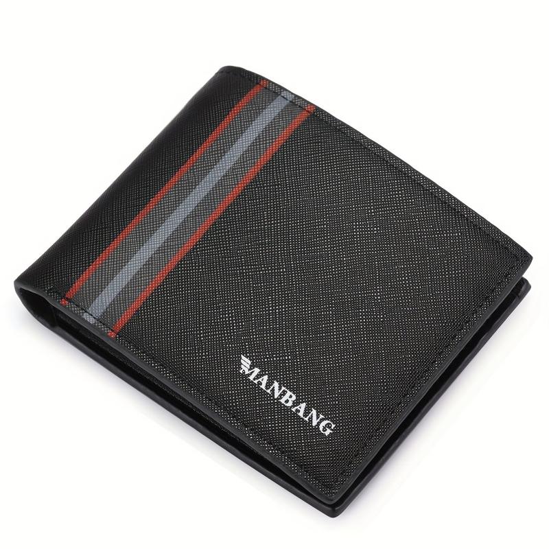 Men's Leather Money Clip Wallet Trifold Card Holder Horizontal Coin Purse