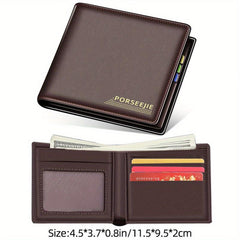 Men's PU Leather Short Wallet Retro Casual Ultra thin Wallet