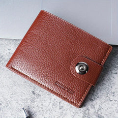 Men's Leather Short Wallet Money Clip Card Holder