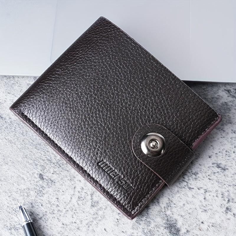 Men's Leather Short Wallet Money Clip Card Holder
