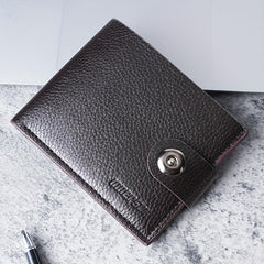 Men's Leather Short Wallet Money Clip Card Holder
