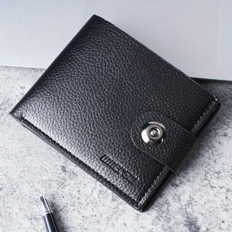 Men's Leather Short Wallet Money Clip Card Holder