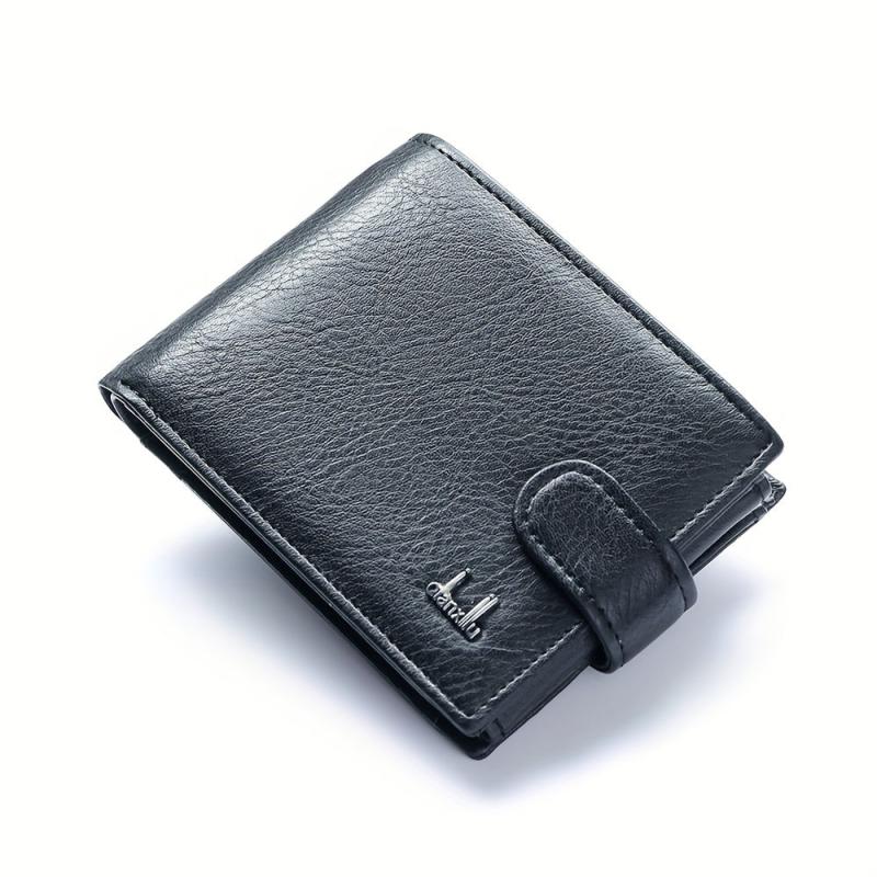 Men's Leather Money Clip Wallet Trifold ID Window Coin Purse