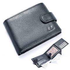 Men's Leather Money Clip Wallet Trifold ID Window Coin Purse