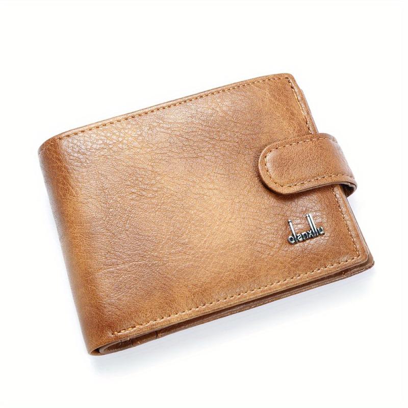 Men's Leather Money Clip Wallet Trifold ID Window Coin Purse