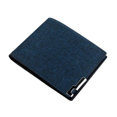 Men's Casual Fabric Short Wallet Canvas Purse Male Money Bag
