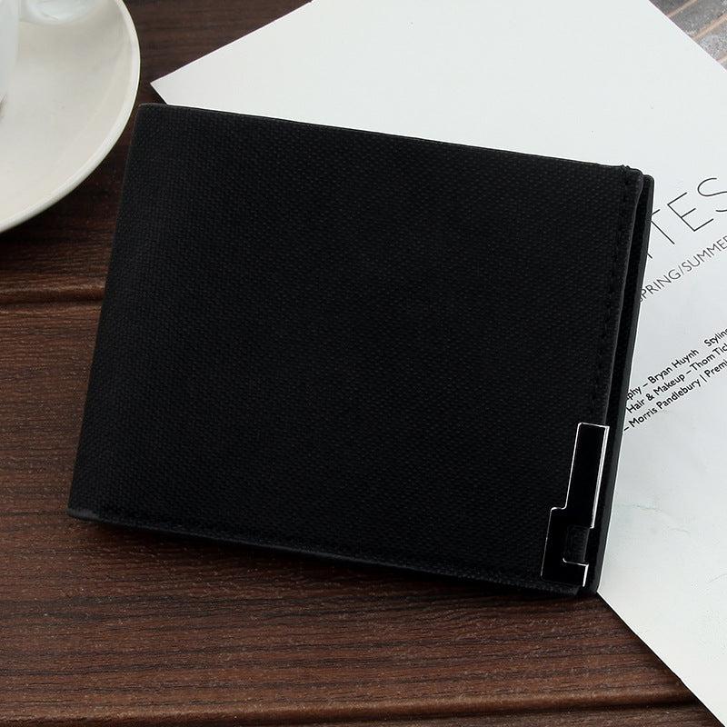 Men's Casual Fabric Short Wallet Canvas Purse Male Money Bag