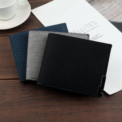 Men's Casual Fabric Short Wallet Canvas Purse Male Money Bag