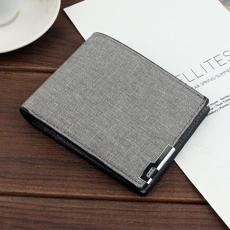Men's Casual Fabric Short Wallet Canvas Purse Male Money Bag