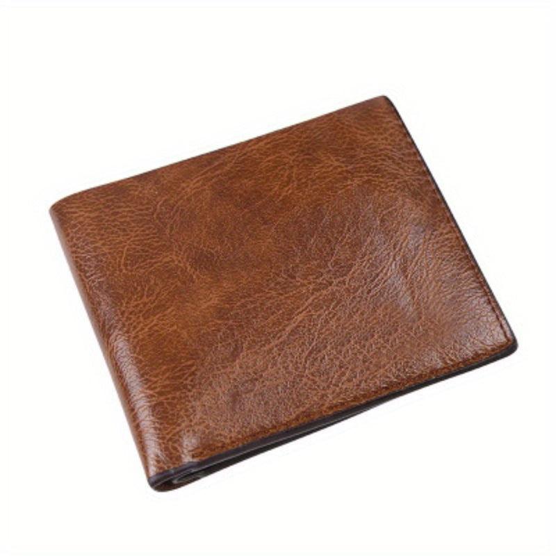 Men's Leather Short Wallet Money Clip Card Holder Thin Wallet