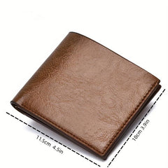 Men's Leather Short Wallet Money Clip Card Holder Thin Wallet