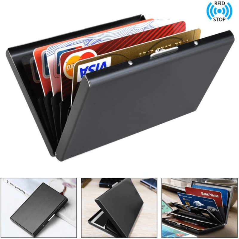 RFID Blocking Aluminum Metal Slim Wallet Men's Card Holder