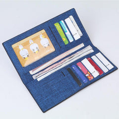 Minimalist Canvas Long Wallet Card Holder Cash Purse Clutch Bag