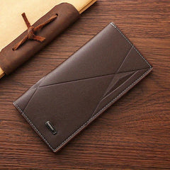 Men's Leather Long Wallet Card Holder Cash Purse Clutch Bag Pouch
