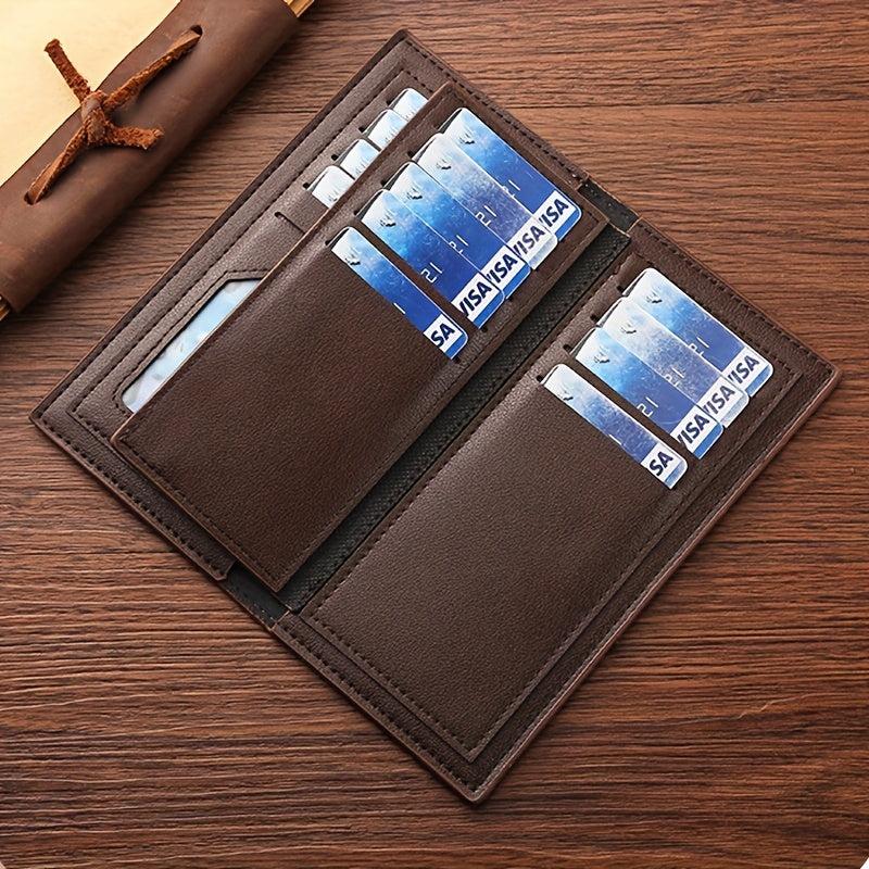 Men's Leather Long Wallet Card Holder Cash Purse Clutch Bag Pouch