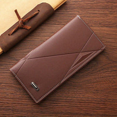 Men's Leather Long Wallet Card Holder Cash Purse Clutch Bag Pouch