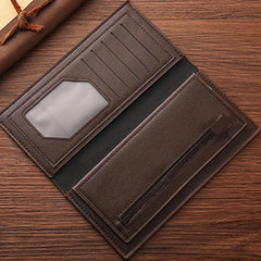 Men's Leather Long Wallet Card Holder Cash Purse Clutch Bag Pouch