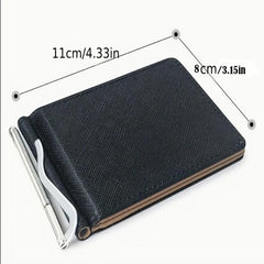 Men's Portable Money Clip Card Case Bifold Card Holder