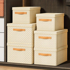 Foldable PP Storage Box with Lid for Clothes and Quilts