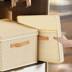 Foldable PP Storage Box with Lid for Clothes and Quilts