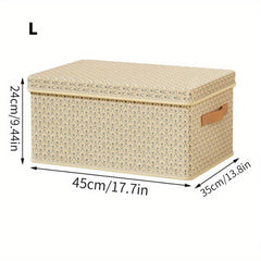 Foldable PP Storage Box with Lid for Clothes and Quilts