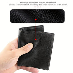Men's Leather Wallet Money Clip Card Holder Vertical Wallet
