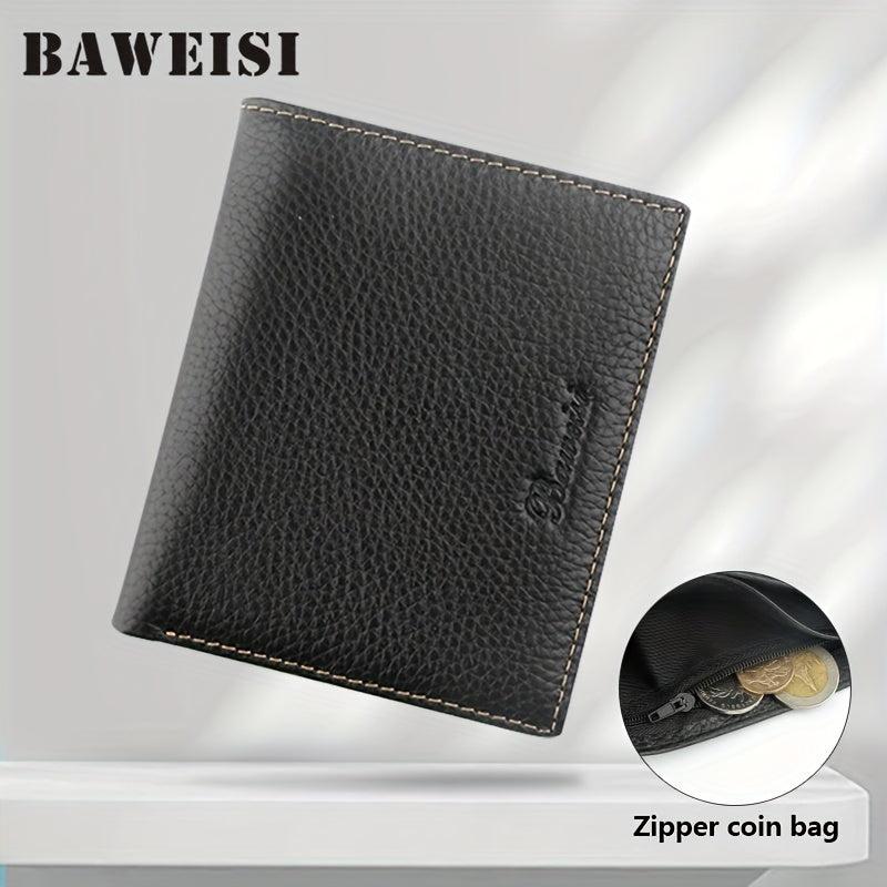 Men's Leather Wallet Money Clip Card Holder Vertical Wallet