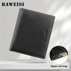 Men's Leather Wallet Money Clip Card Holder Vertical Wallet