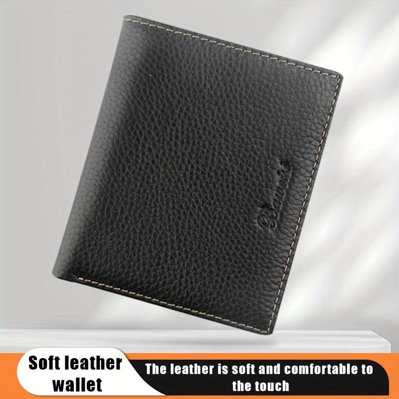 Men's Leather Wallet Money Clip Card Holder Vertical Wallet