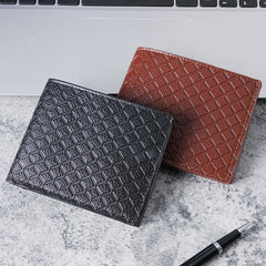 Men's Leather Short Wallet Money Clip Card Holder Horizontal Wallet