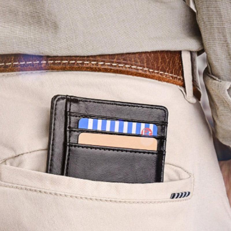 Men's Leather Card Holder RFID Blocking Anti theft Card Holder Slim Card Holder