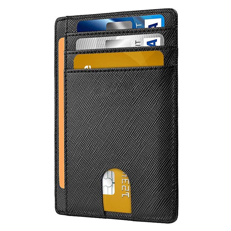 Men's Leather Card Holder RFID Blocking Anti theft Card Holder Slim Card Holder
