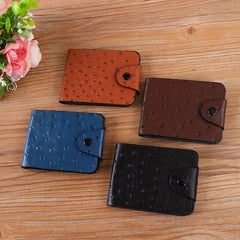Men's Leather Short Wallet Polka Dot Decor Wallet