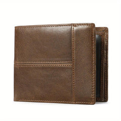 Men's RFID Blocking Leather Short Wallet with Money Clip