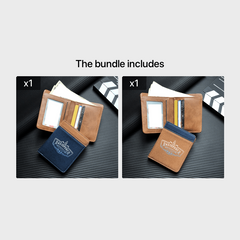 Men's Short Wallet Three Fold English Letter Canvas PU Leather