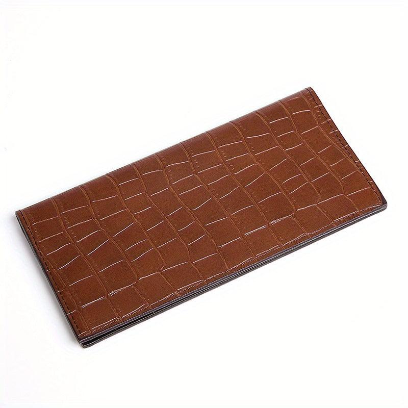 Men's Stone Pattern Leather Long Wallet Card Holder Cash Purse Clutch Bag