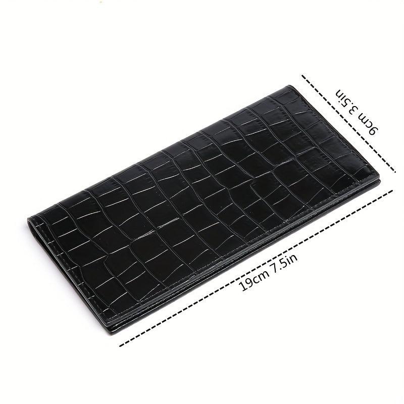 Men's Stone Pattern Leather Long Wallet Card Holder Cash Purse Clutch Bag